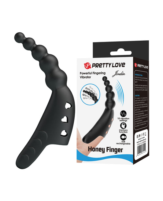 Pretty Love Jordin Beaded Finger Vibe - Black by Liaoyang baile health care produ