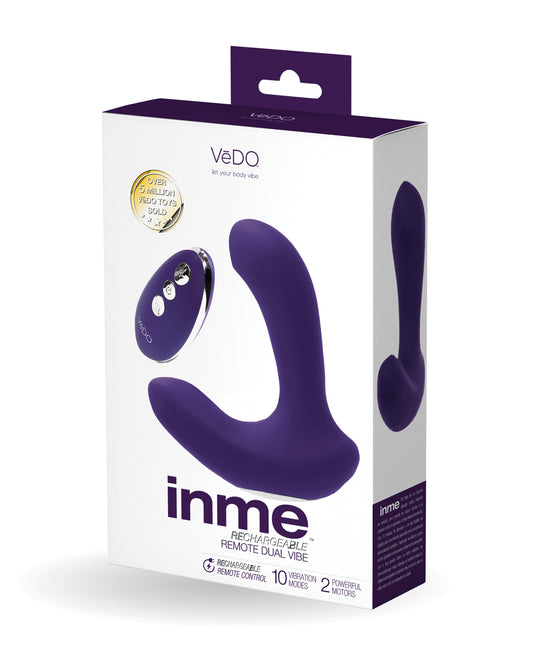 VeDO Inme Rechargeable Dual Vibe w/Remote Control - Purple by Savvy co.