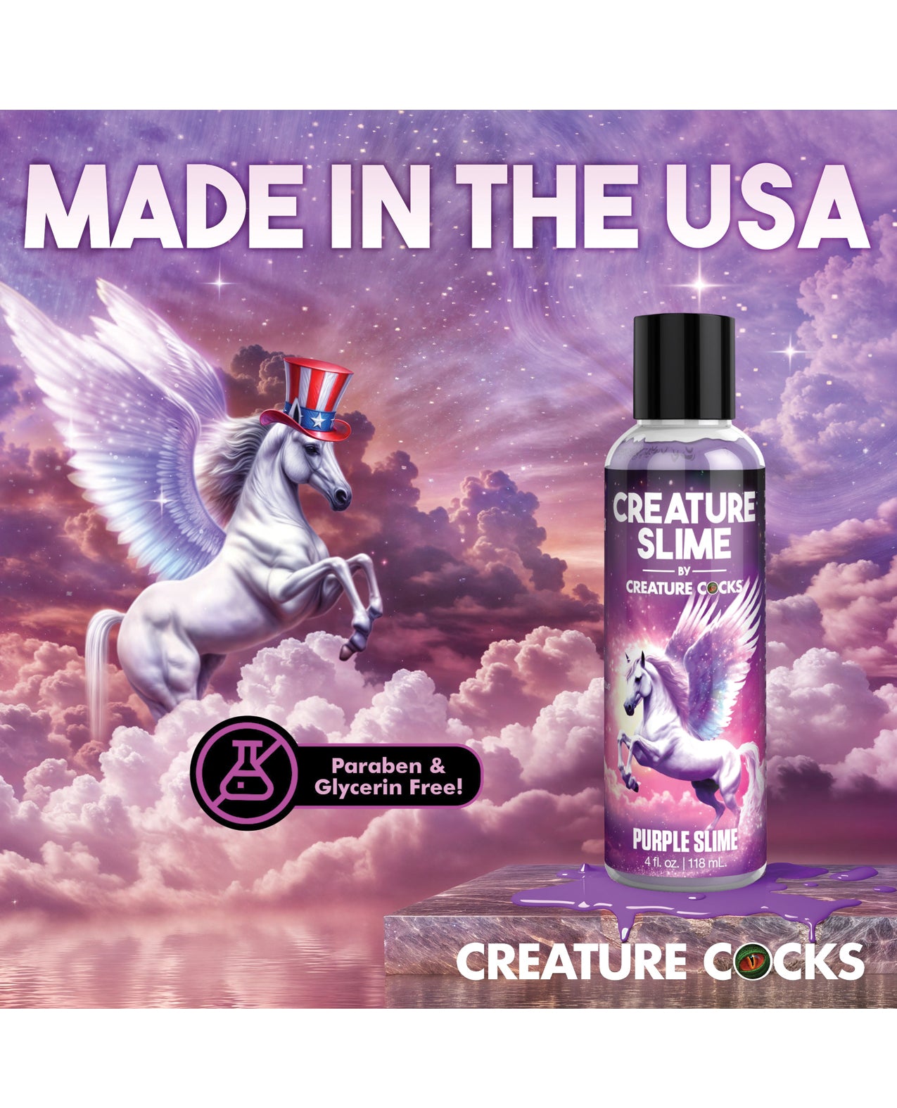 Creature Cocks - Creature Slime Purple Slime Water-Based Lubricant 4oz by Xr llc