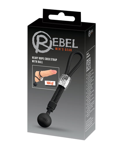 Rebel Heavy Rope Cock Lasso w/Ball - Black by Orion versand gmbh and co