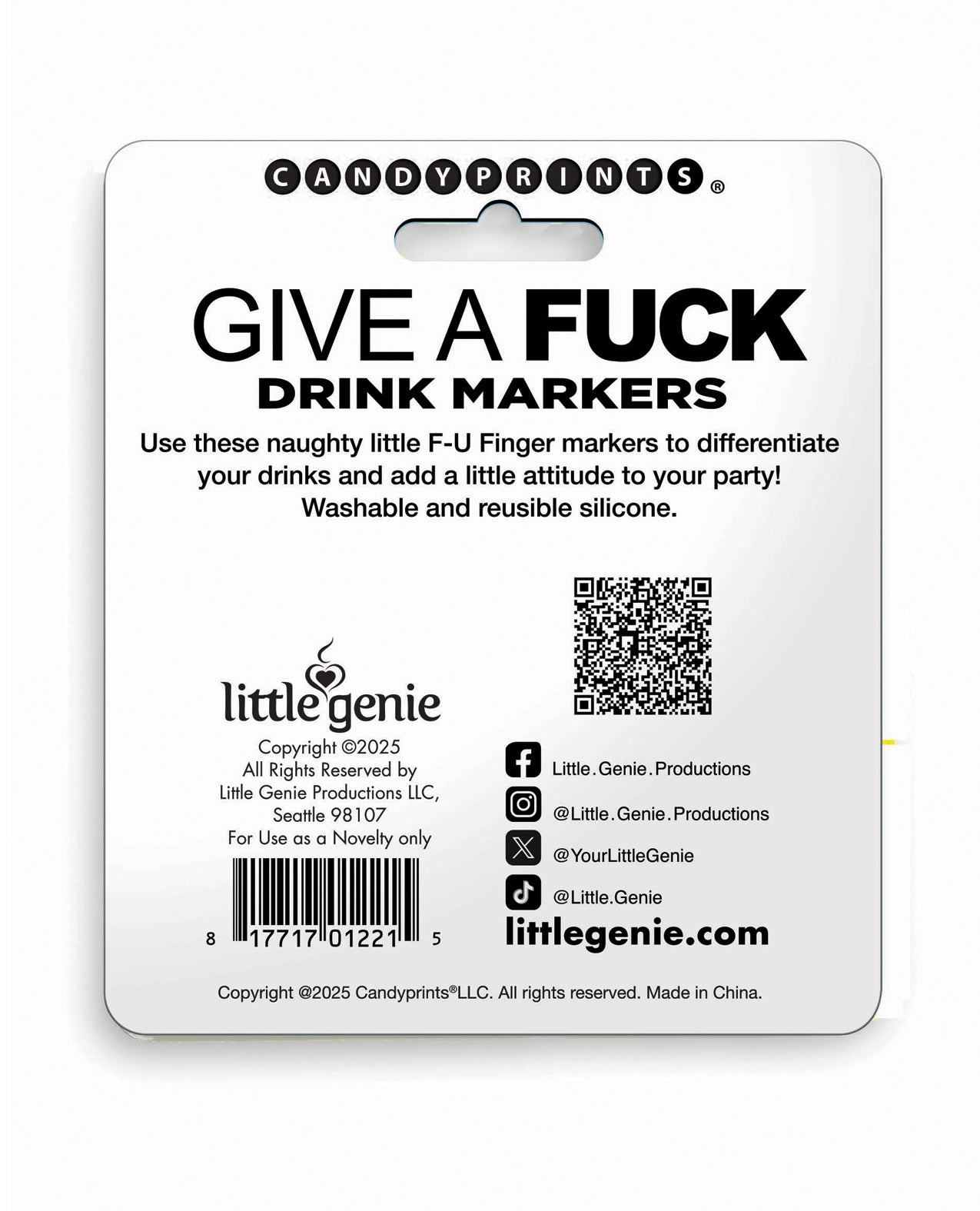 Give A Fuck Drink Markers 6 pc Set - Multi-Color by Little genie productions llc