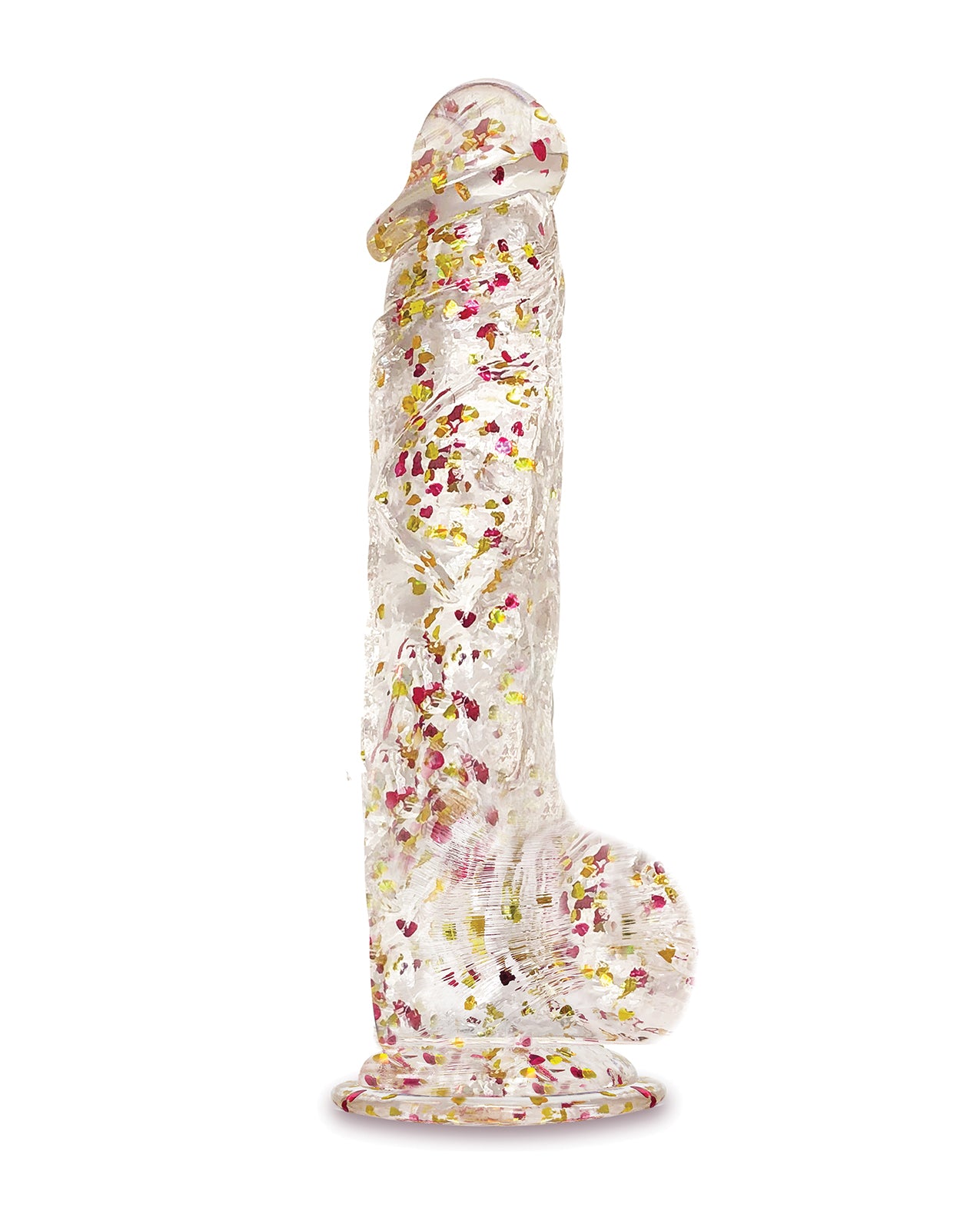 Glittergasm 8.5" Ballsy Dildo - Red/Gold/Orange by Icon brands inc