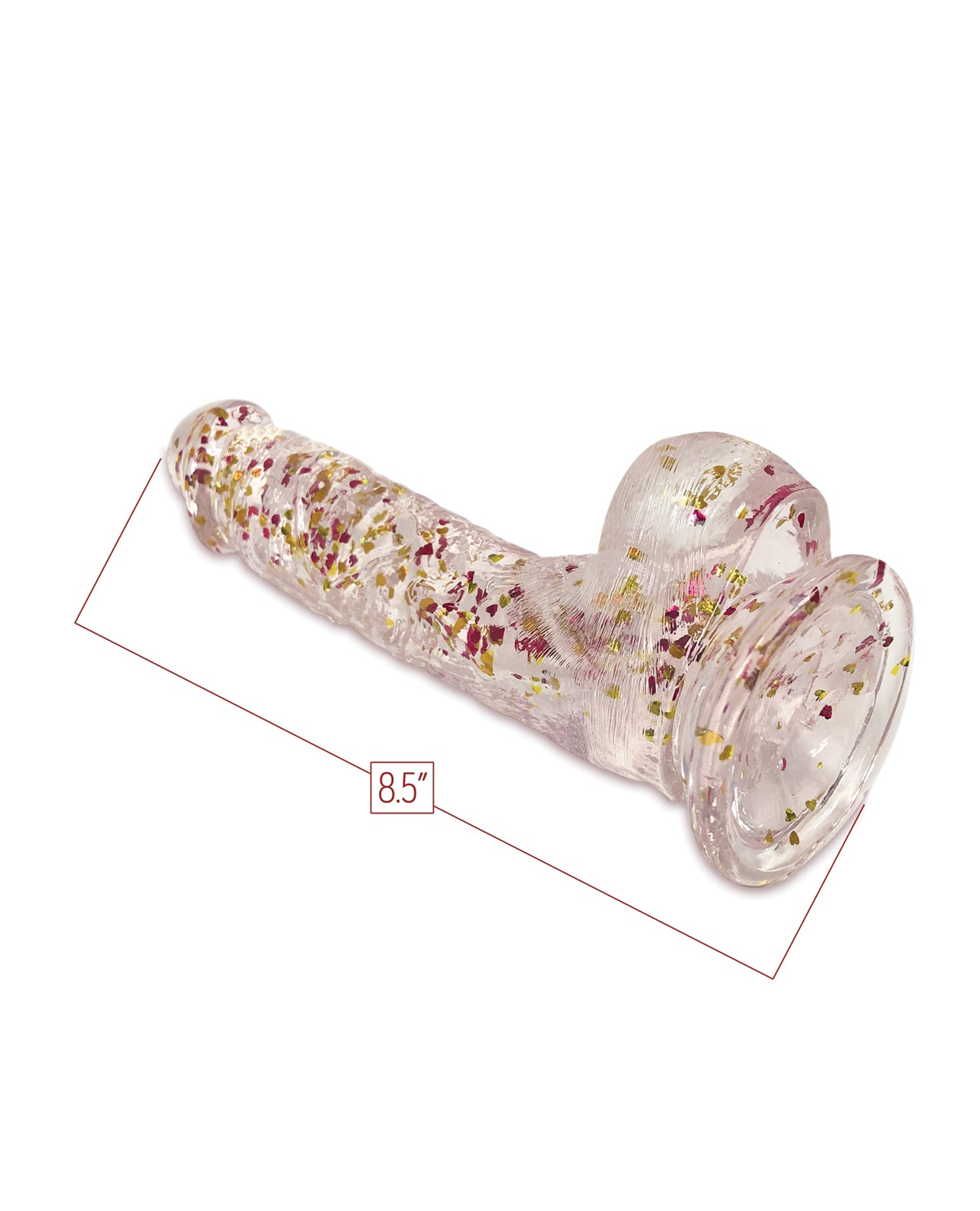 Glittergasm 8.5" Ballsy Dildo - Red/Gold/Orange by Icon brands inc