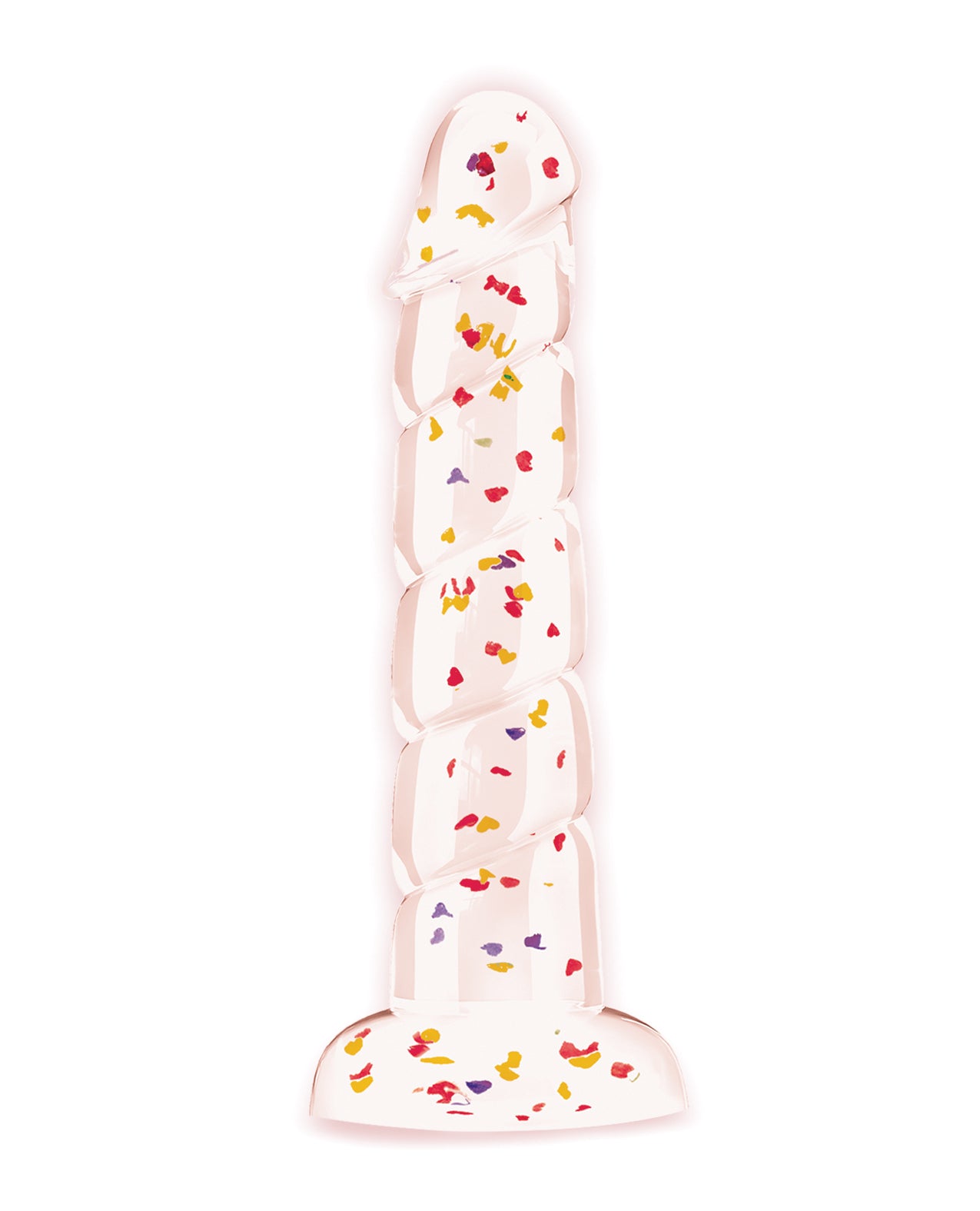 Glittergasm 7.5" Swirls Dildo - Red/Gold/Orange by Icon brands inc