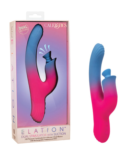 Elation Dual Stimulator w/Suction - Blue/Pink by California exotic novelties
