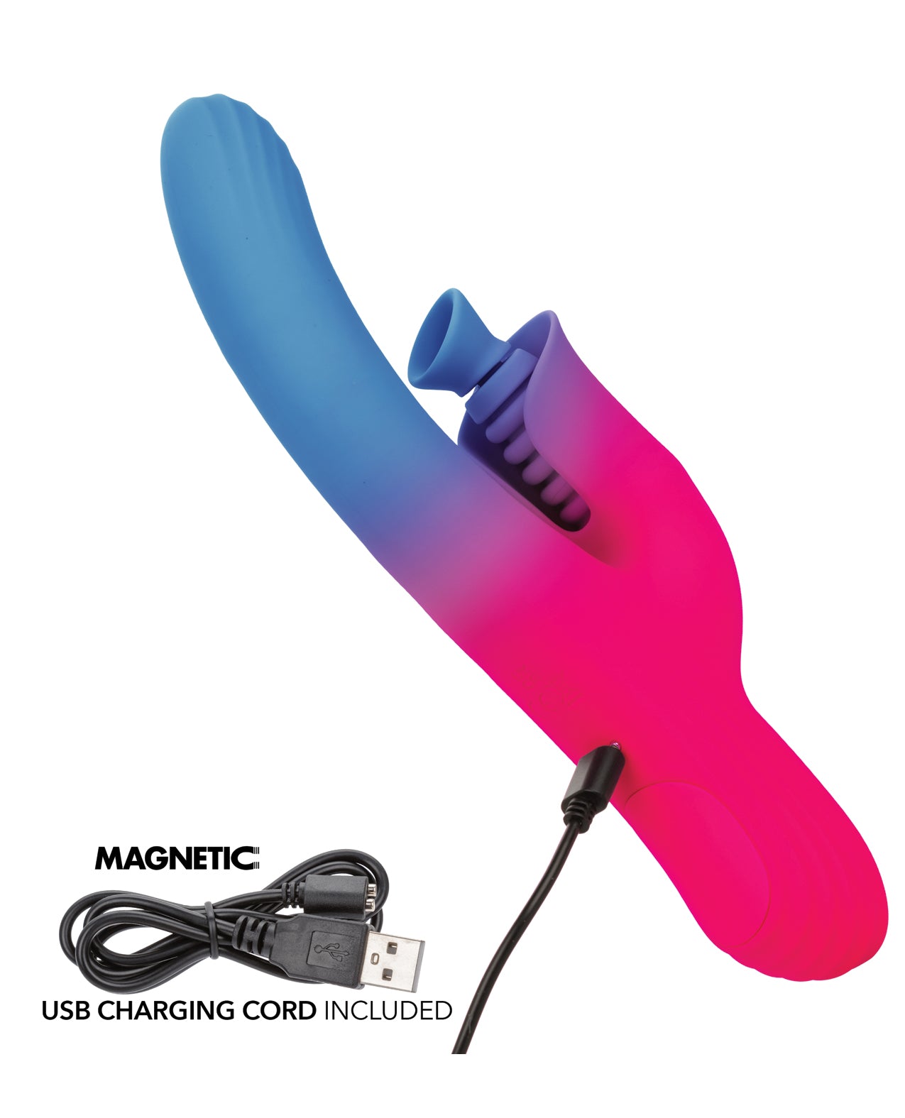 Elation Dual Stimulator w/Suction - Blue/Pink by California exotic novelties
