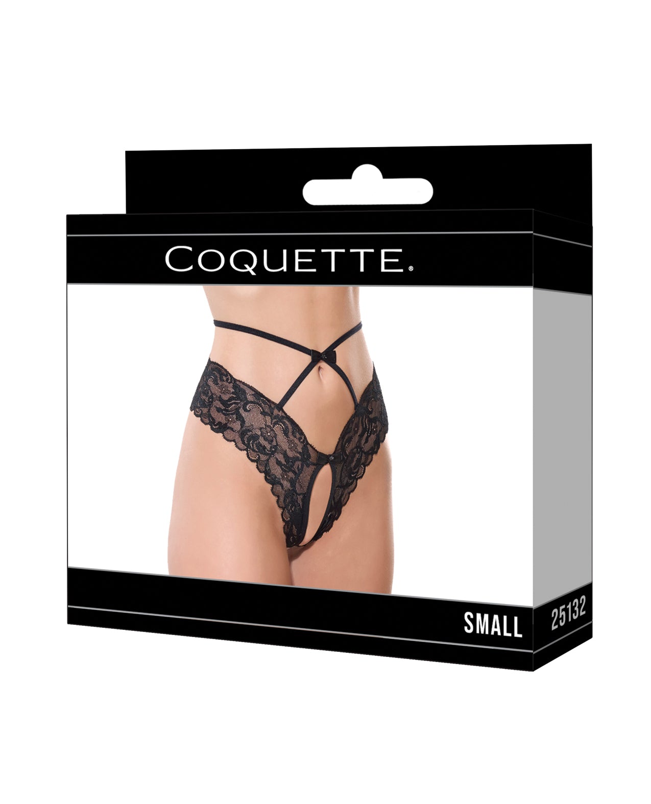 Lace Hipster Panty w/Bow Detail - Black SM by Coquette international
