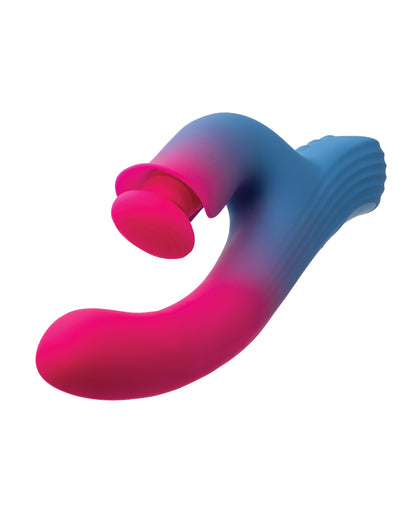 Elation Thrusting Dual Vibrator - Blue/Pink by California exotic novelties