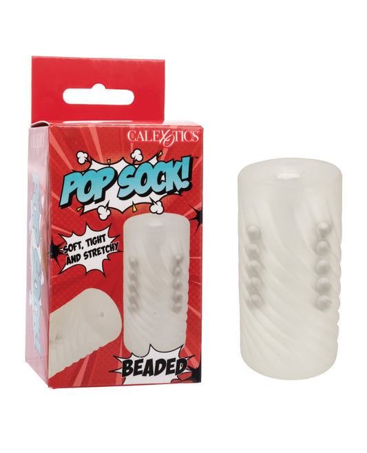 Pop Sock! Beaded Stroker - Clear by California exotic novelties