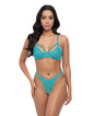 Raya Lace Underwire Bra w/Panty 2 pc Set - Beach Blue L/XL by Oh la la cheri