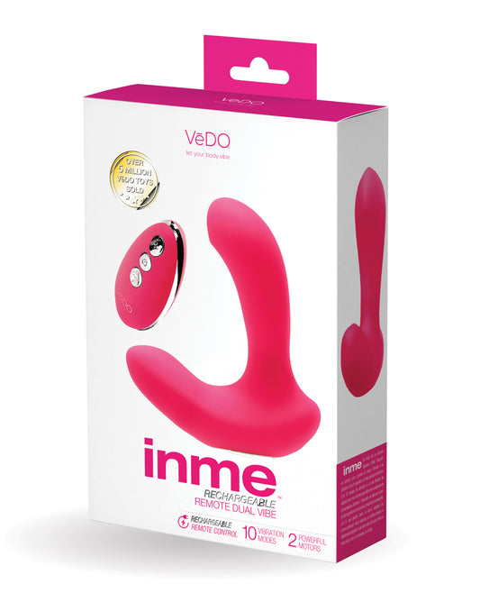 VeDO Inme Rechargeable Dual Vibe w/Remote Control - Pink by Savvy co.