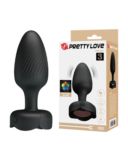 Pretty Love Osborn Medium Butt Plug w/Multi Color Bottom Light - Black by Liaoyang baile health care produ