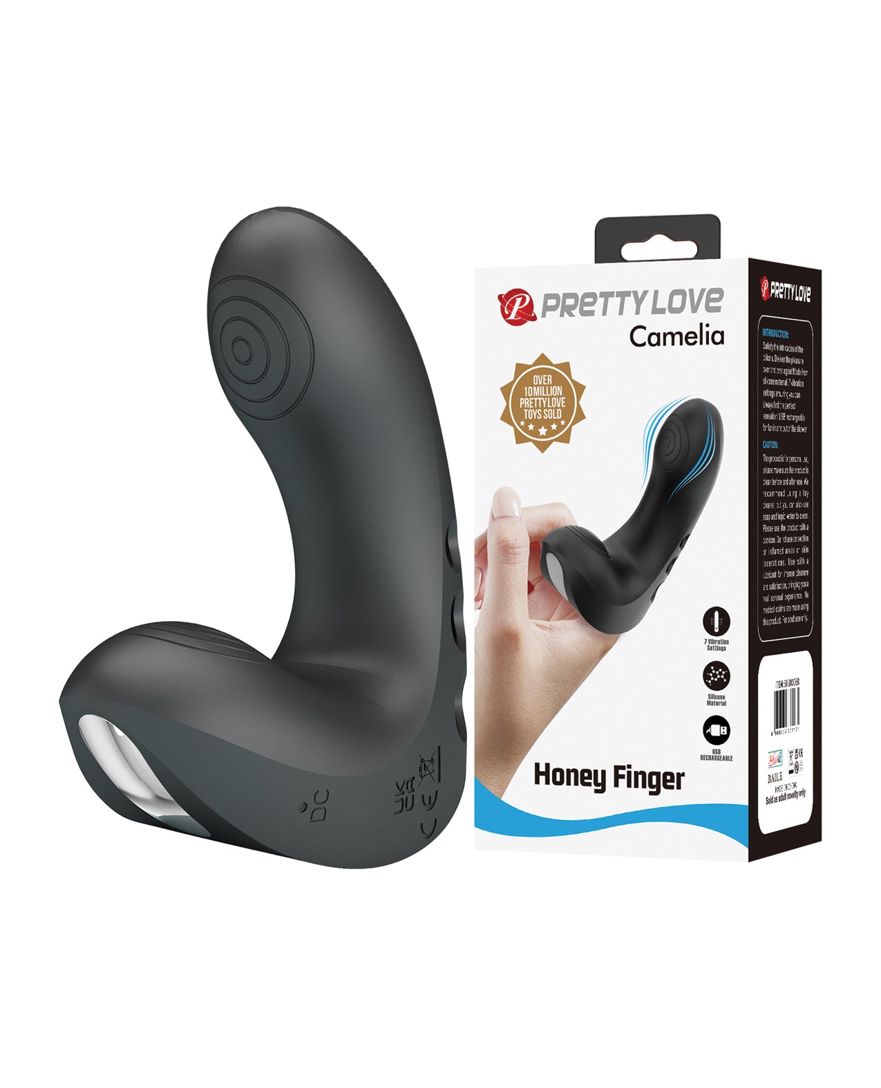 Pretty Love Camelia Finger Vibe - Black by Liaoyang baile health care produ