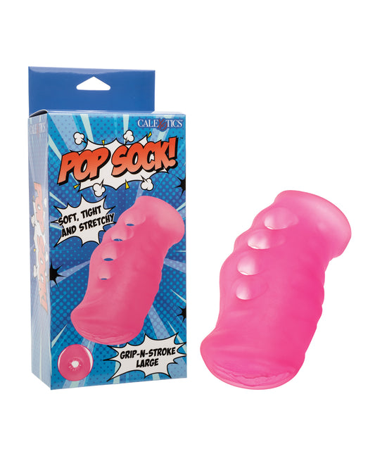 Pop Sock! Grip-N-Stroke - Large, Pink by California exotic novelties