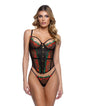 Cherry Delight Embroidered Underwire Corset w/G-String - Black SM by Roma costume inc