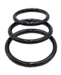 Rouge Black Stainless Steel 3 Piece Cock Ring Set - Black by Rouge group ltd
