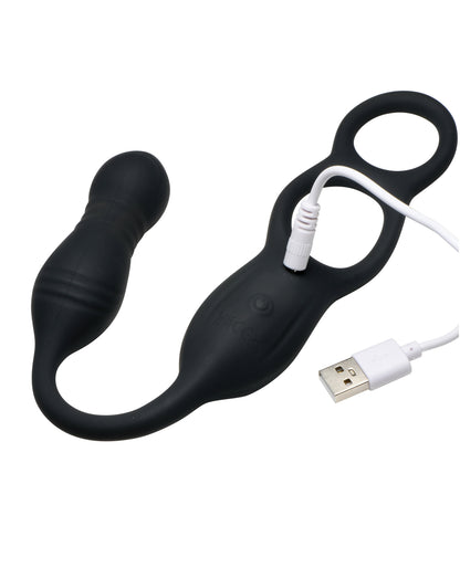 Hyper Thrusting and Vibrating Anal Plug w/C-Ring by Curve toys c/o xr