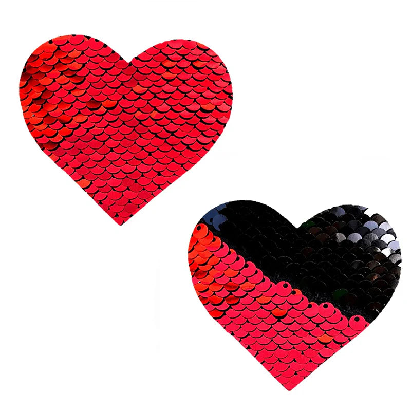 Neva Nude Pasty Heart Sequins Red To Black by Neva Nude LLC