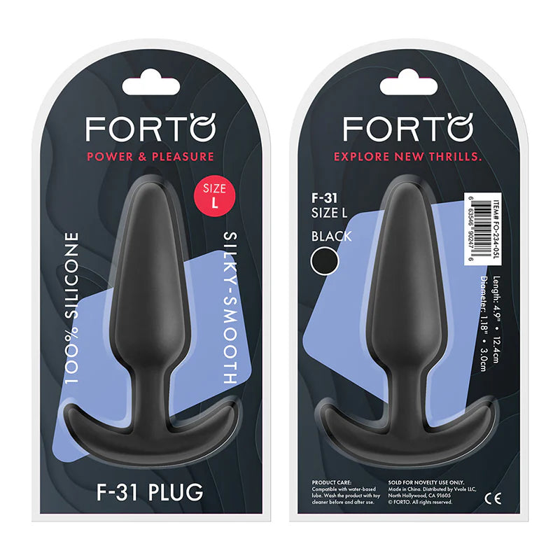 Forto F-31 Silicone Anal Plug Large Black by Vvole