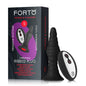 Forto Vibrating Ribbed Plug Rechargeable Remote-Controlled Silicone Anal Plug Small Black by Vvole