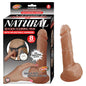 Natural Realskin Squirting Penis with Adjustable Harness 8" - Brown by Nasstoys