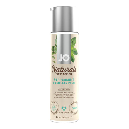 JO Naturals Massage Oil Peppermint & Eucalyptus 4 oz. by System Jo