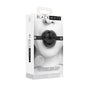 Ouch! Black & White Breathable Ball Gag With Bonded Leather Straps Black by Shots America LLC