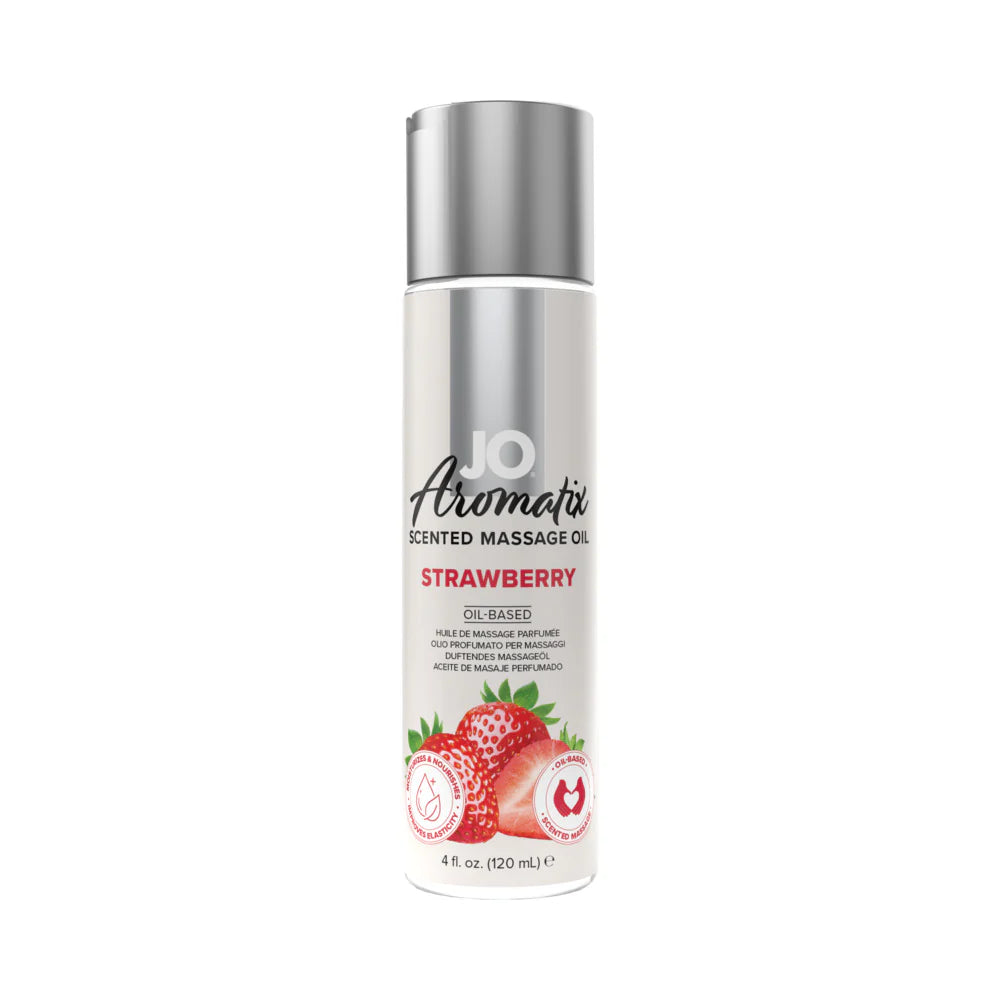 JO Aromatix Strawberry Scented Massage Oil 4 oz. by System Jo