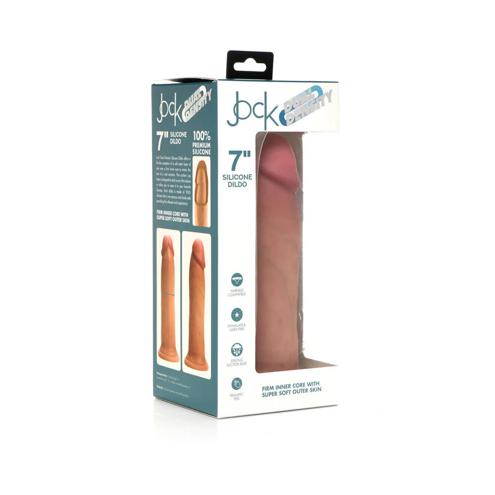 Curve Toys Jock Dual Density 7 in. Silicone Dildo with Suction Cup Light by XR llc DBA Curve
