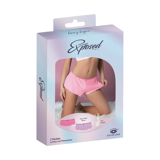 Magic Silk Pheromone Panties Flowy Mesh Short 2-Pack Lilac/Rose L/XL by Magic Silk