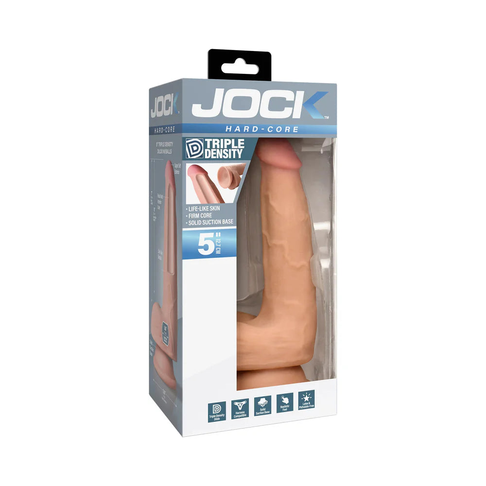 JOCK Hard-Core 5 in. Triple Density Dildo with Balls by XR llc DBA Curve