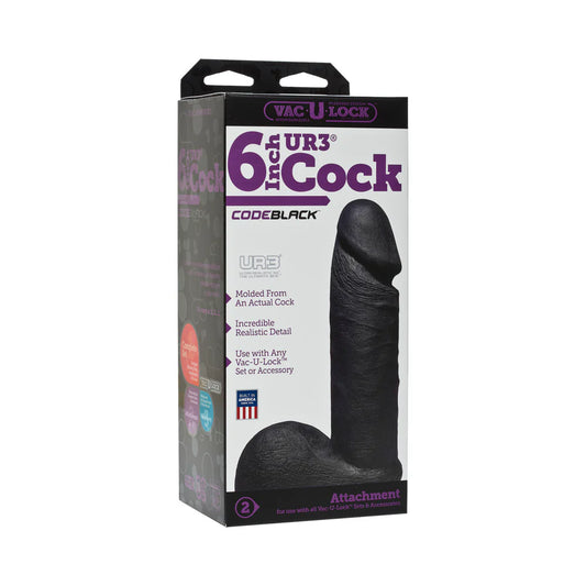 Vac-U-Lock - ULTRASKYN 6in Realistic Cock CODEBLACK by Doc Johnson