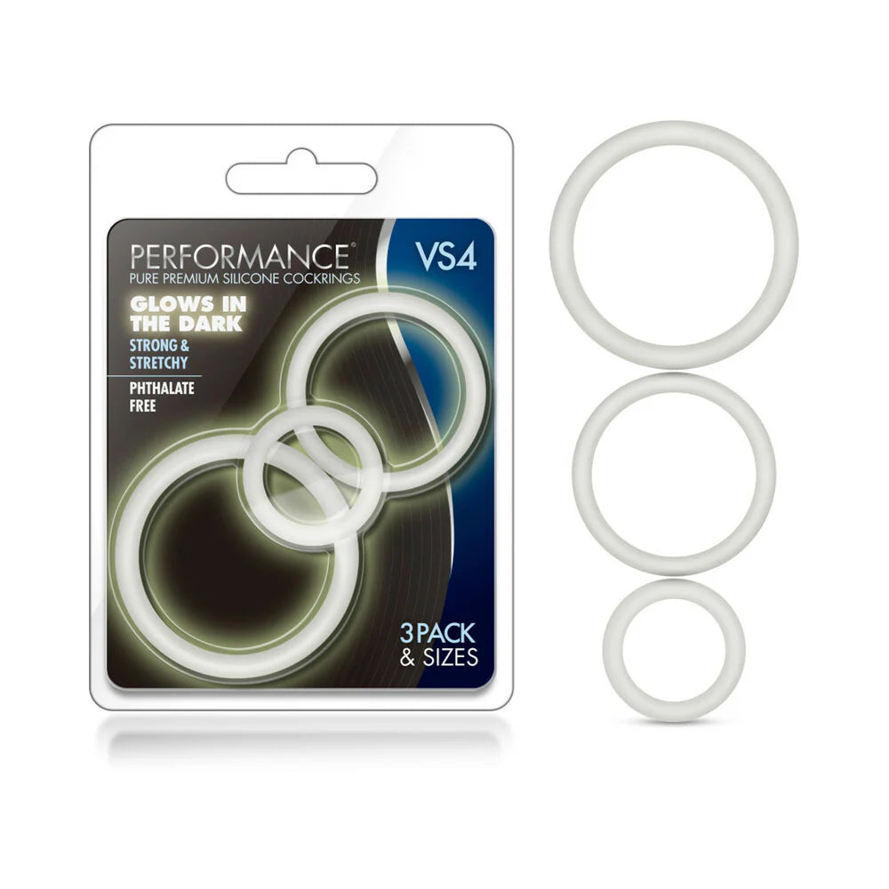 Performance VS4 Pure Premium Silicone Cockrings 3-Pack Set White by Blush