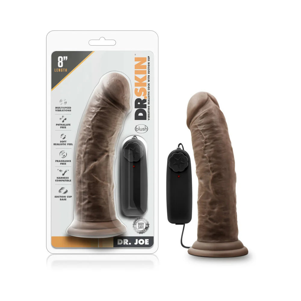 Dr. Skin Dr. Joe Realistic 8 in. Vibrating Dildo Brown by Blush