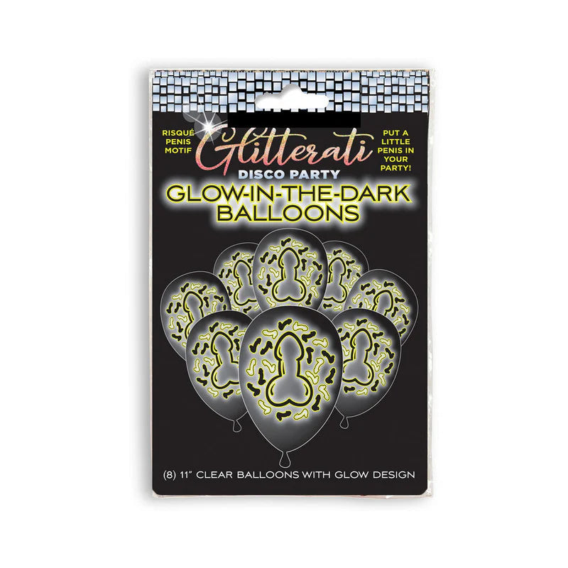 Glitterati Disco Party Glow in the Dark Balloons 8-Pack by Little Genie Productions