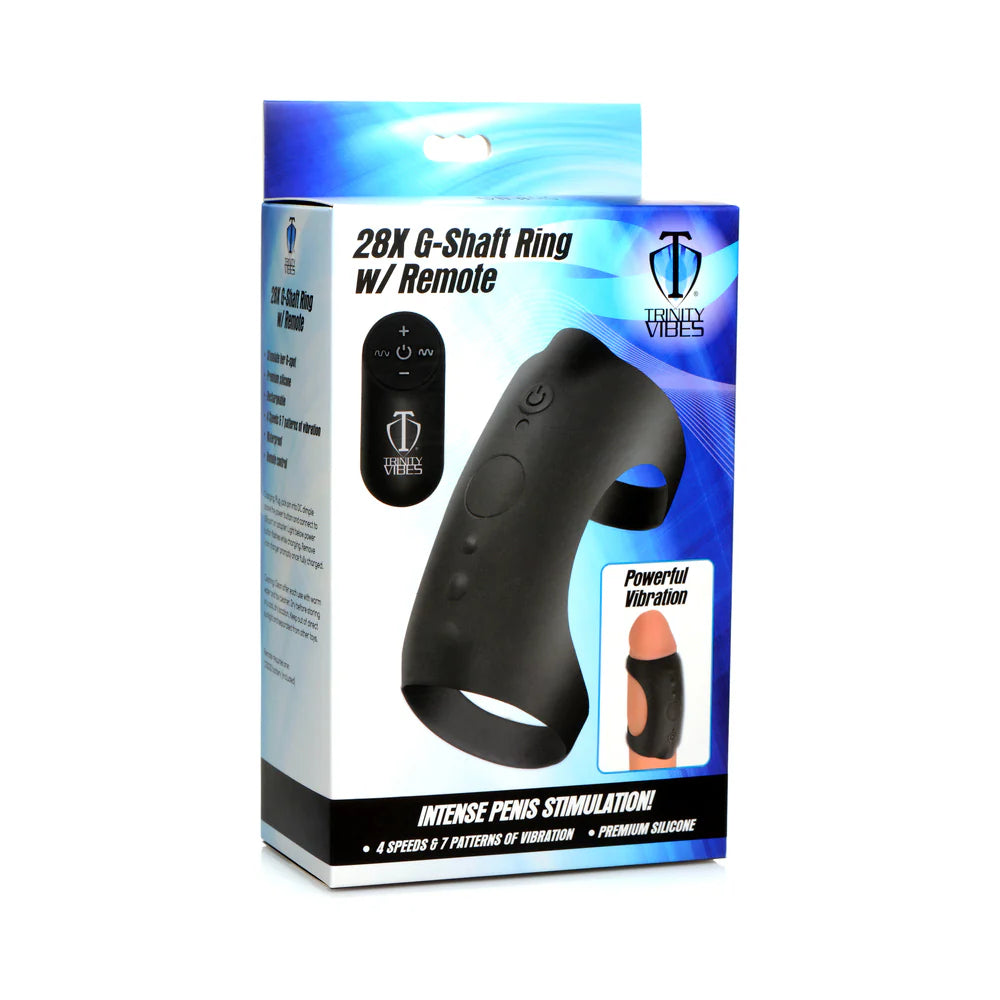 Trinity Men 28X G-Shaft Silicone Cock Ring with Remote by XR LLC
