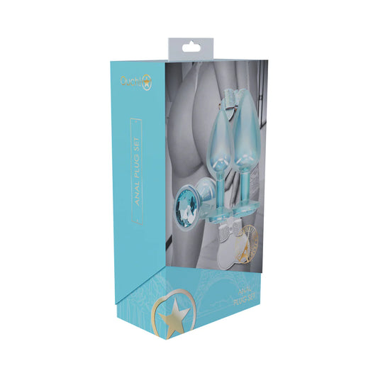 Ouch! International Paris Collection Metal Anal Plug Set Blue by Shots America LLC