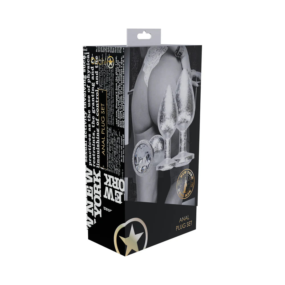 Ouch! International New York Collection Metal Anal Plug Set Silver by Shots America LLC