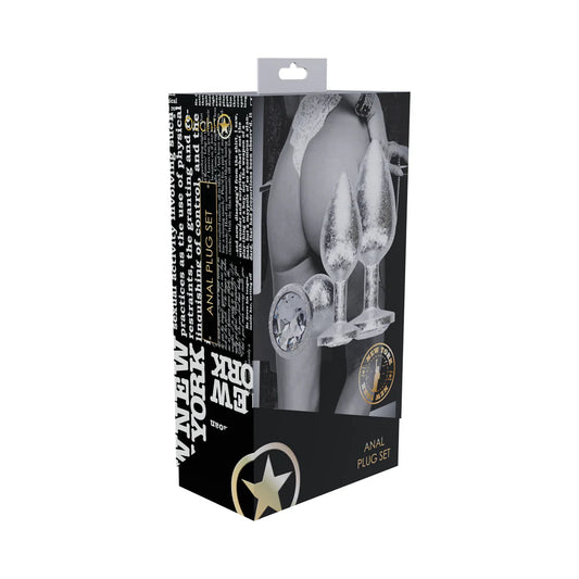 Ouch! International New York Collection Metal Anal Plug Set Silver by Shots America LLC