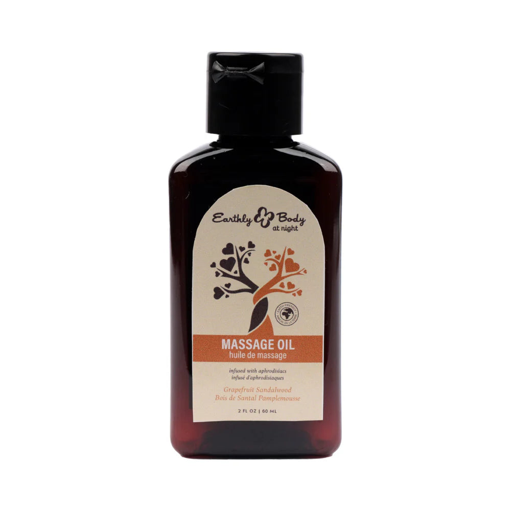 Earthly Body At Night Aphrodisiac Massage Oil Grapefruit Sandalwood 2 oz. by Earthly Body
