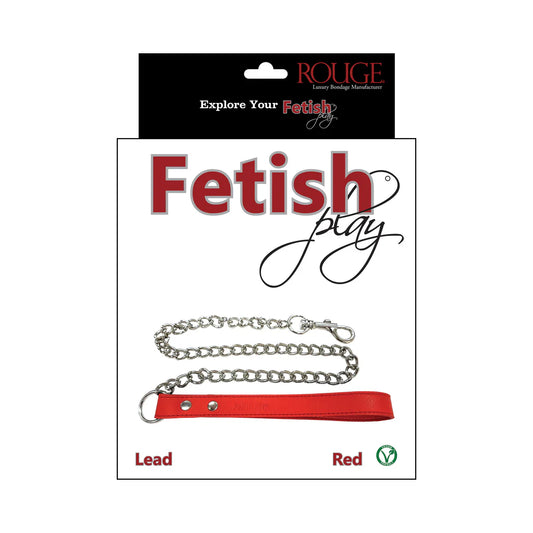 RougeFetish Play Vegan Leash Red by Rouge Group LTD.