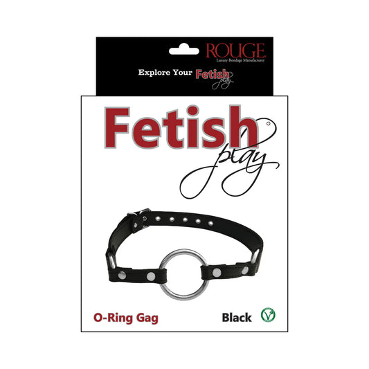 Rouge Fetish Play Vegan O-Ring Gag Black by Rouge Group LTD.