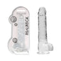 RealRock Crystal Clear Realistic 9 in. Dildo With Balls and Suction Cup Clear by Shots America LLC