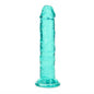 RealRock Crystal Clear Straight 6 in. Dildo Without Balls Turquoise by Shots America LLC