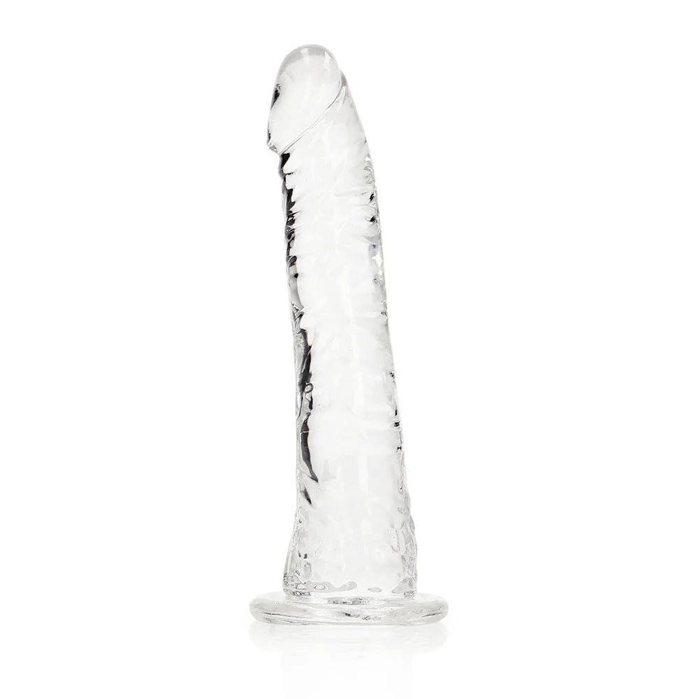 RealRock Crystal Clear Slim 6 in. Dildo Clear by Shots America LLC