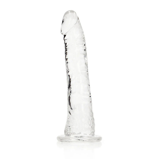 RealRock Crystal Clear Slim 6 in. Dildo Clear by Shots America LLC