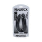 RealRock 7 in. U-Shaped Double Dildo Black by Shots America LLC
