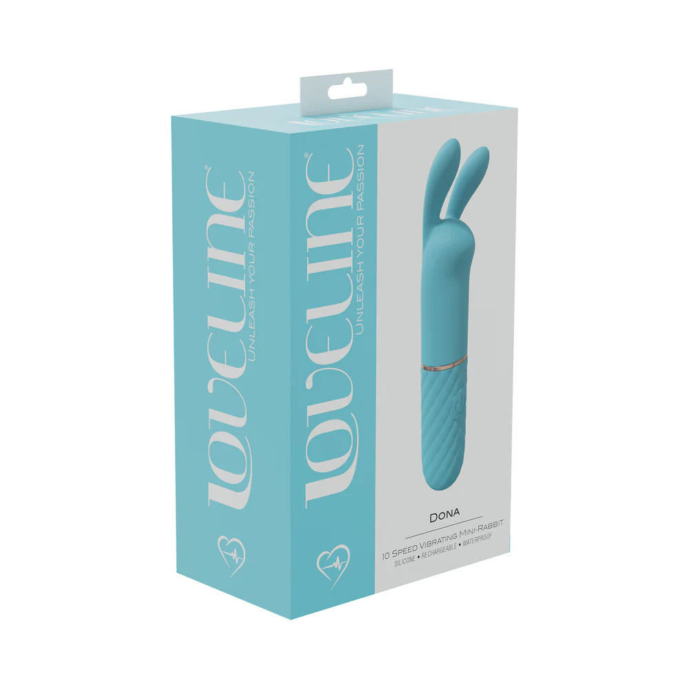 LoveLine Dona 10 Speed Vibrating Mini-Rabbit Silicone Rechargeable Waterproof Blue by Shots America LLC