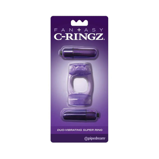 Fantasy C-Ringz Duo-Vibrating Super Ring With Dual Bullets Purple by Pipedream