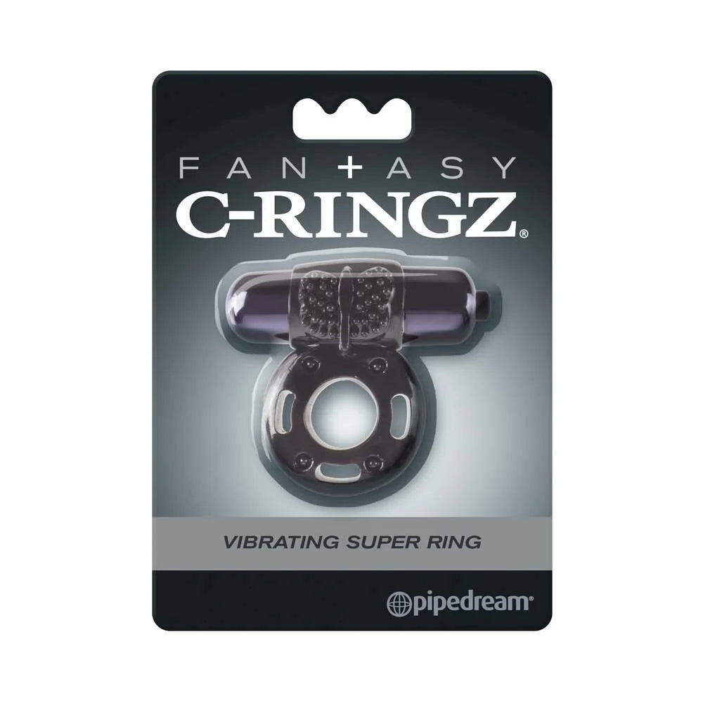 Fantasy C-Ringz Vibrating Super Ring With Bullet Black by Pipedream